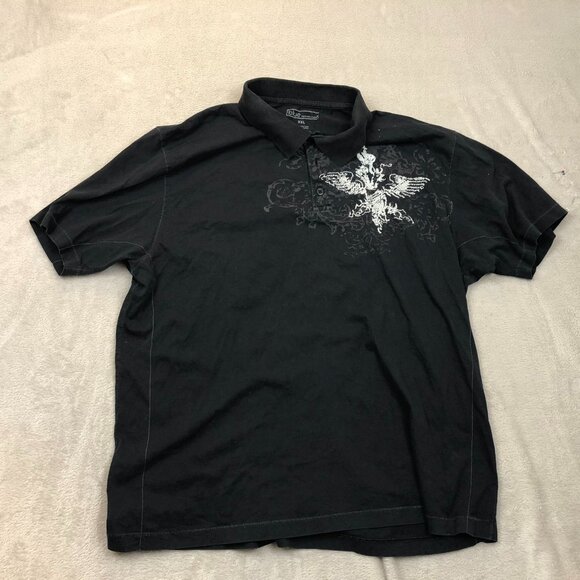 Blue Pronto Uomo Mens Polo Shirt Size XXL Short Sleeve Pullover Casual Black - Picture 8 of 9